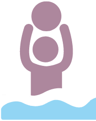 Hydrotherapy icon symbolizing warm water rehabilitation and physiotherapy for recovery and mobility