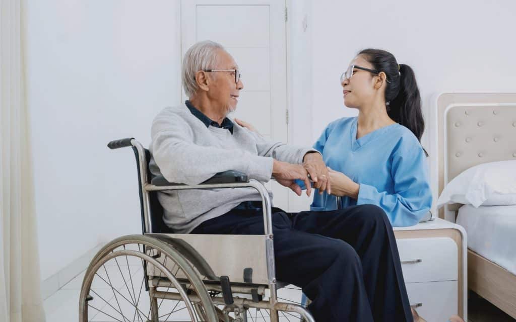 Community Nurse provides care and training to caregivers and family members